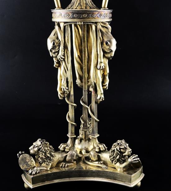 A George III silver-gilt four-light candelabrum, Digby Scott & Benjamin Smith, London 1806